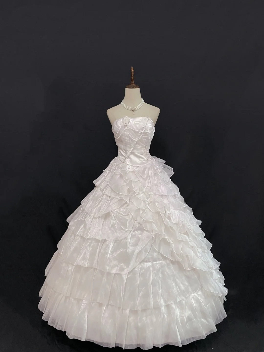 Princess Vibes Ball Gown Strrapless Light Pink Long With Tiered Layers Quince Dress inspo Quinceanera Dresses Sweet 15 16 Outfits RB7855