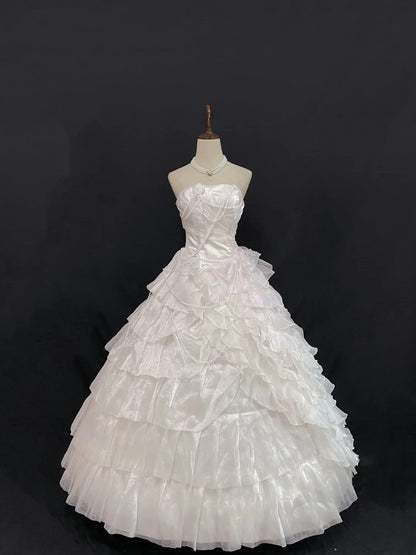 Princess Vibes Ball Gown Strrapless Light Pink Long With Tiered Layers Quince Dress inspo Quinceanera Dresses Sweet 15 16 Outfits RB7855