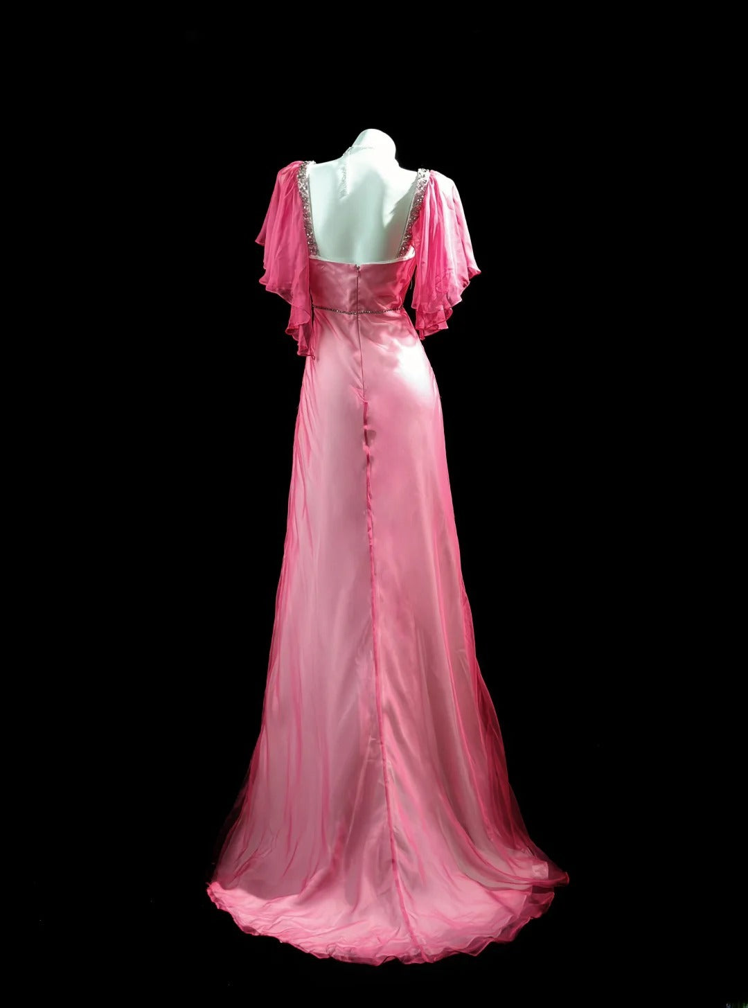 Classy Prom Dresses A Line Square Neck Pink Chiffon 1950s Retro Classy Party Formal Outfits RB6220