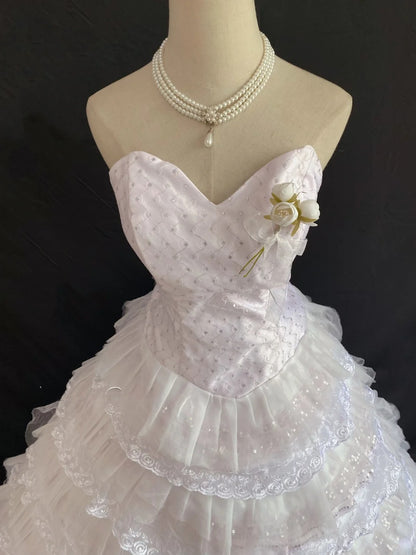 Princess Vibes Ball Gown Sweetheart Light Pink Long With Tiered Layers Lace Quince Dress inspo Quinceanera Dresses Sweet 16 Outfit RB7857