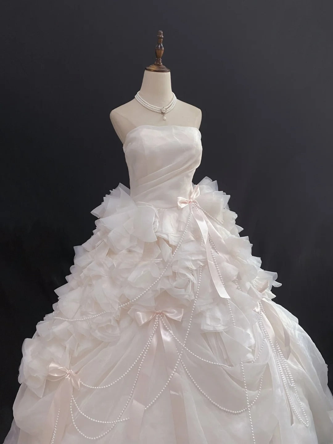 Princess Vibes Ball Gown Strapless Light Pink Long With Tiered Layers Quince Dress inspo Quinceanera Dresses Sweet 16 Outfit RB7858