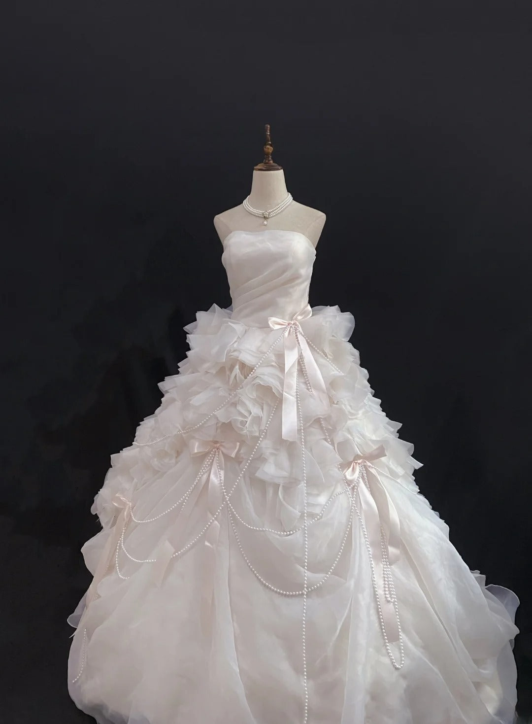 Princess Vibes Ball Gown Strapless Light Pink Long With Tiered Layers Quince Dress inspo Quinceanera Dresses Sweet 16 Outfit RB7858