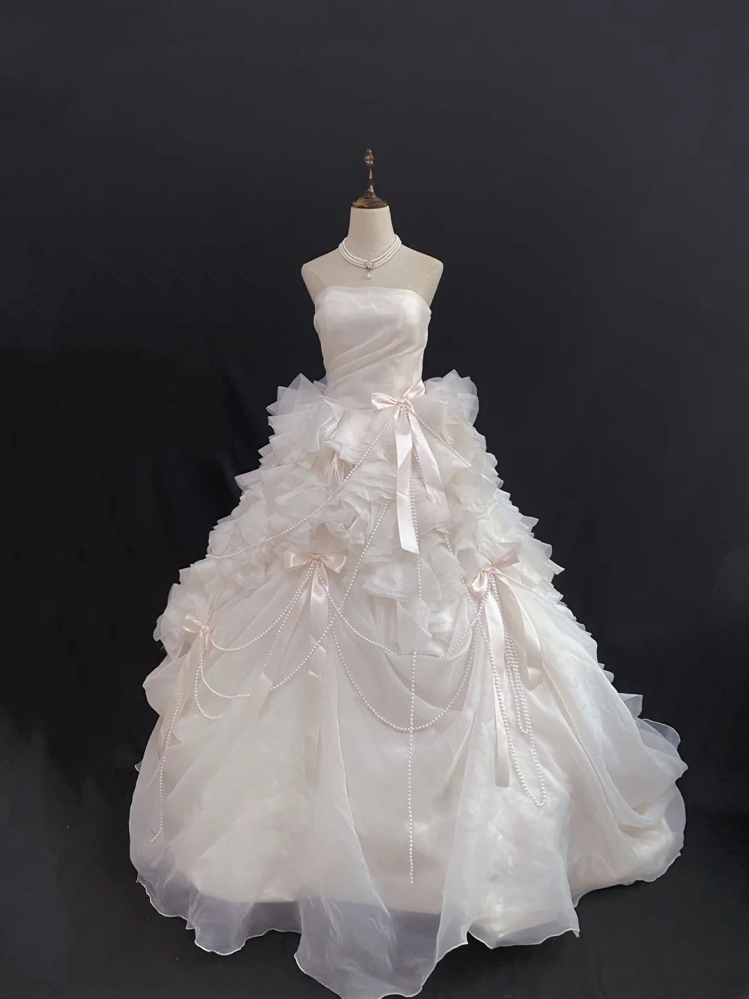 Princess Vibes Ball Gown Strapless Light Pink Long With Tiered Layers Quince Dress inspo Quinceanera Dresses Sweet 16 Outfit RB7858