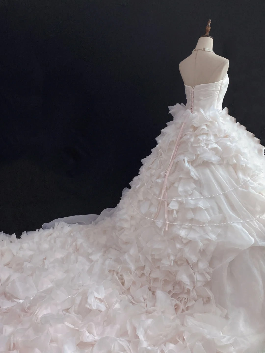 Princess Vibes Ball Gown Strapless Light Pink Long With Tiered Layers Quince Dress inspo Quinceanera Dresses Sweet 16 Outfit RB7858