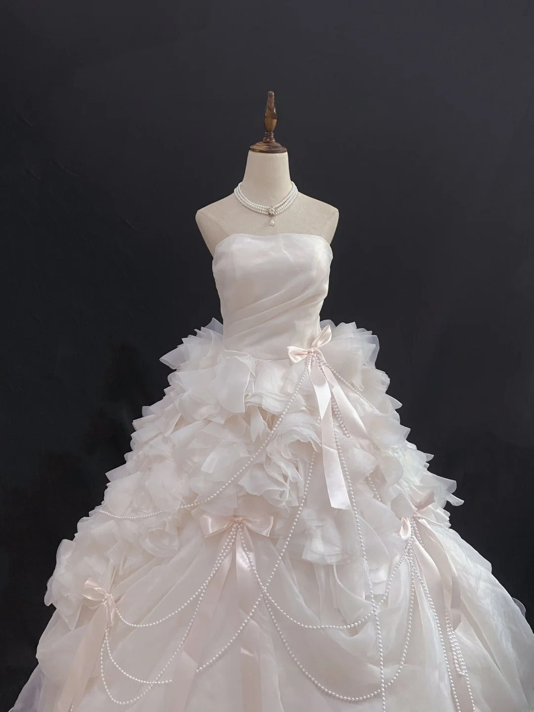 Princess Vibes Ball Gown Strapless Light Pink Long With Tiered Layers Quince Dress inspo Quinceanera Dresses Sweet 16 Outfit RB7858