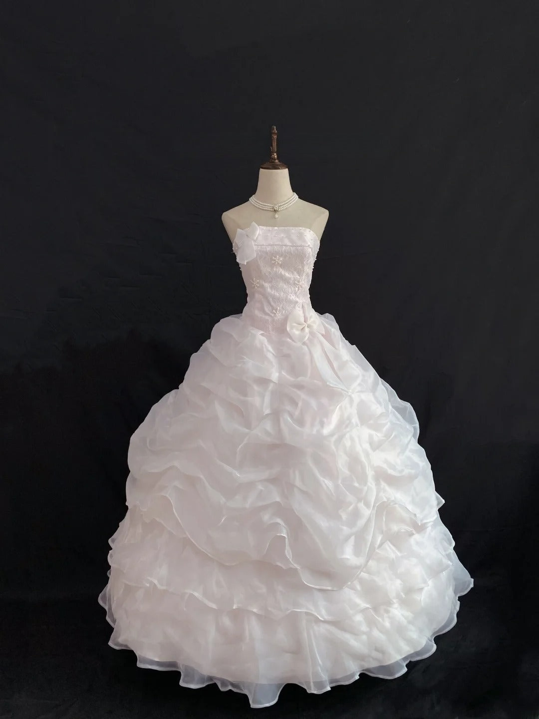 Princess Vibes Ball Gown Strapless Light Pink Long With Tiered Layers Quince Dress inspo Quinceanera Dresses Sweet 16 Outfit RB7859
