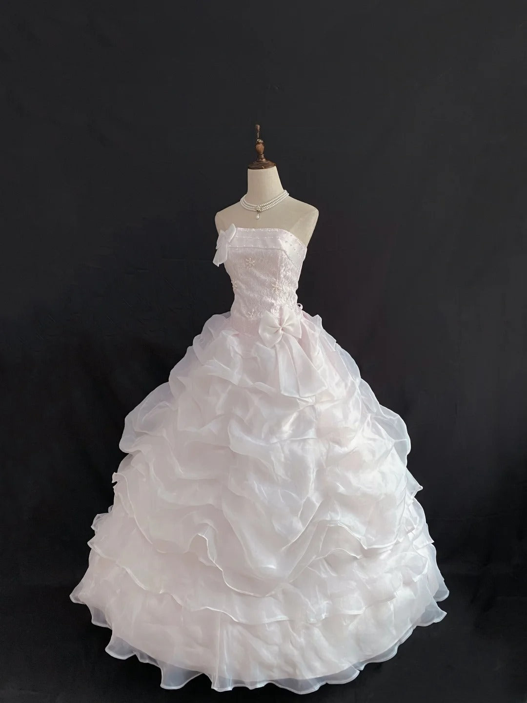 Princess Vibes Ball Gown Strapless Light Pink Long With Tiered Layers Quince Dress inspo Quinceanera Dresses Sweet 16 Outfit RB7859