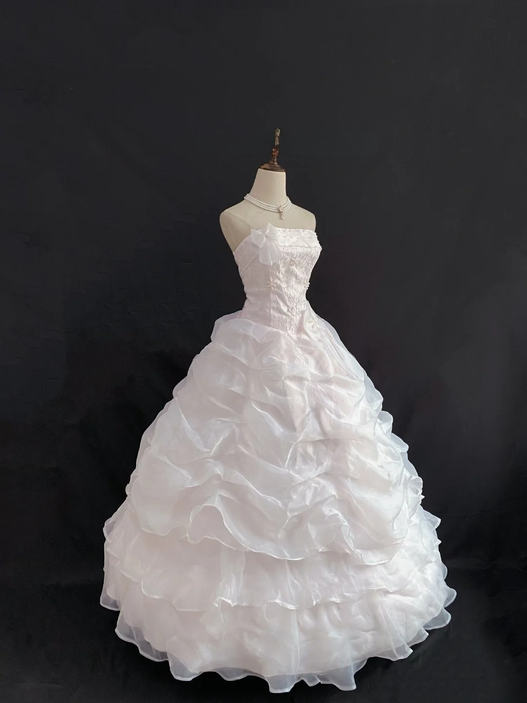 Princess Vibes Ball Gown Strapless Light Pink Long With Tiered Layers Quince Dress inspo Quinceanera Dresses Sweet 16 Outfit RB7859