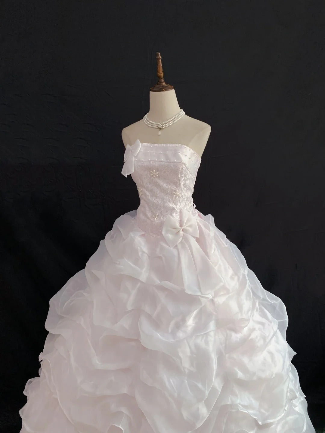 Princess Vibes Ball Gown Strapless Light Pink Long With Tiered Layers Quince Dress inspo Quinceanera Dresses Sweet 16 Outfit RB7859
