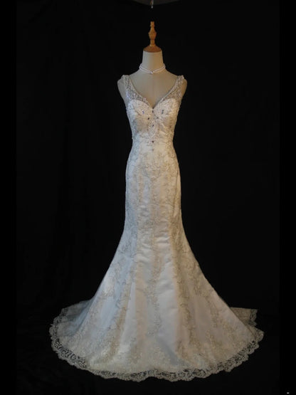 Robe de mariée sirène élégante en tulle transparent blanc vintage à bustier cœur et traîne balayée pour femme AS406