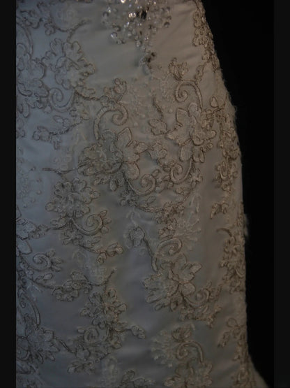 Robe de mariée sirène élégante en tulle transparent blanc vintage à bustier cœur et traîne balayée pour femme AS406