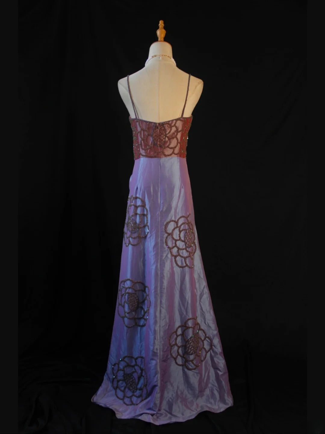 Retro-Abendkleid im Stil der 1950er Jahre: A-Linie, Spaghettiträger, Taft, bordeauxrot mit Perlen, Inspiration für ein Outfit zum 21. Geburtstag, Abendkleid AS407