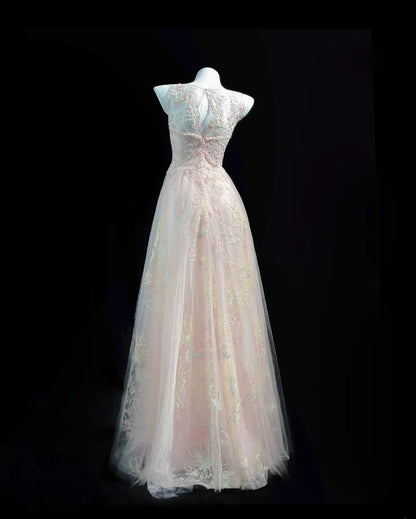Classy Prom Dresses A Line Scoop Light Pink Tulle 1950s Retro Classy Party Formal Outfits RB6224