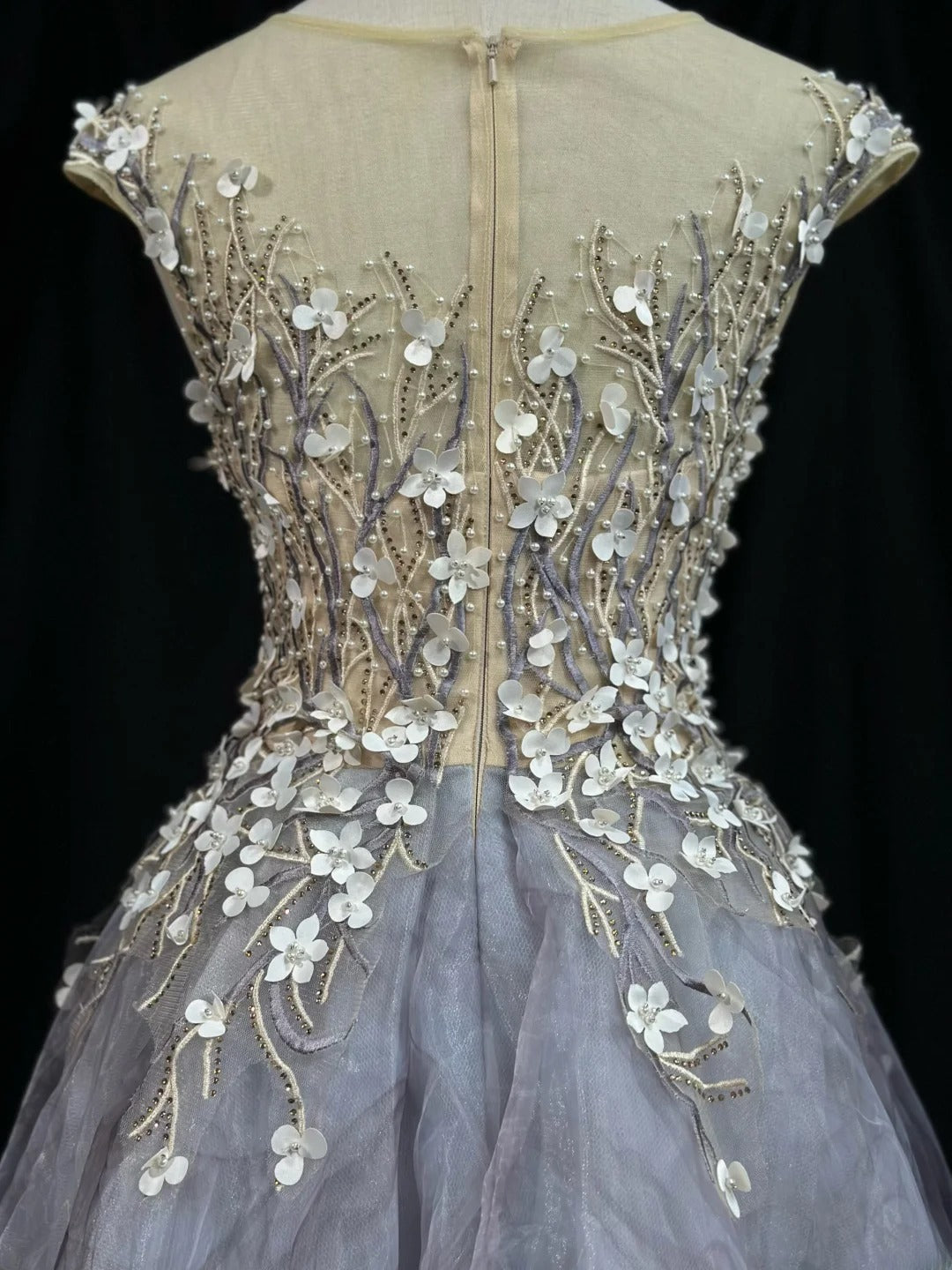 Vintage Prom Dresses Ball Gown Scoop Dusty Gray With Flowers 1950s Retro Classy Party Formal Outfits RB6226