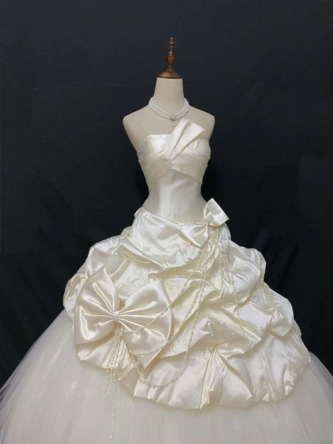 Princess Vibes Ball Gown Strapless Taffeta Cream Long With Tiered Layers Quince Dress inspo Quinceanera Dresses Sweet 16 Outfit RB7865