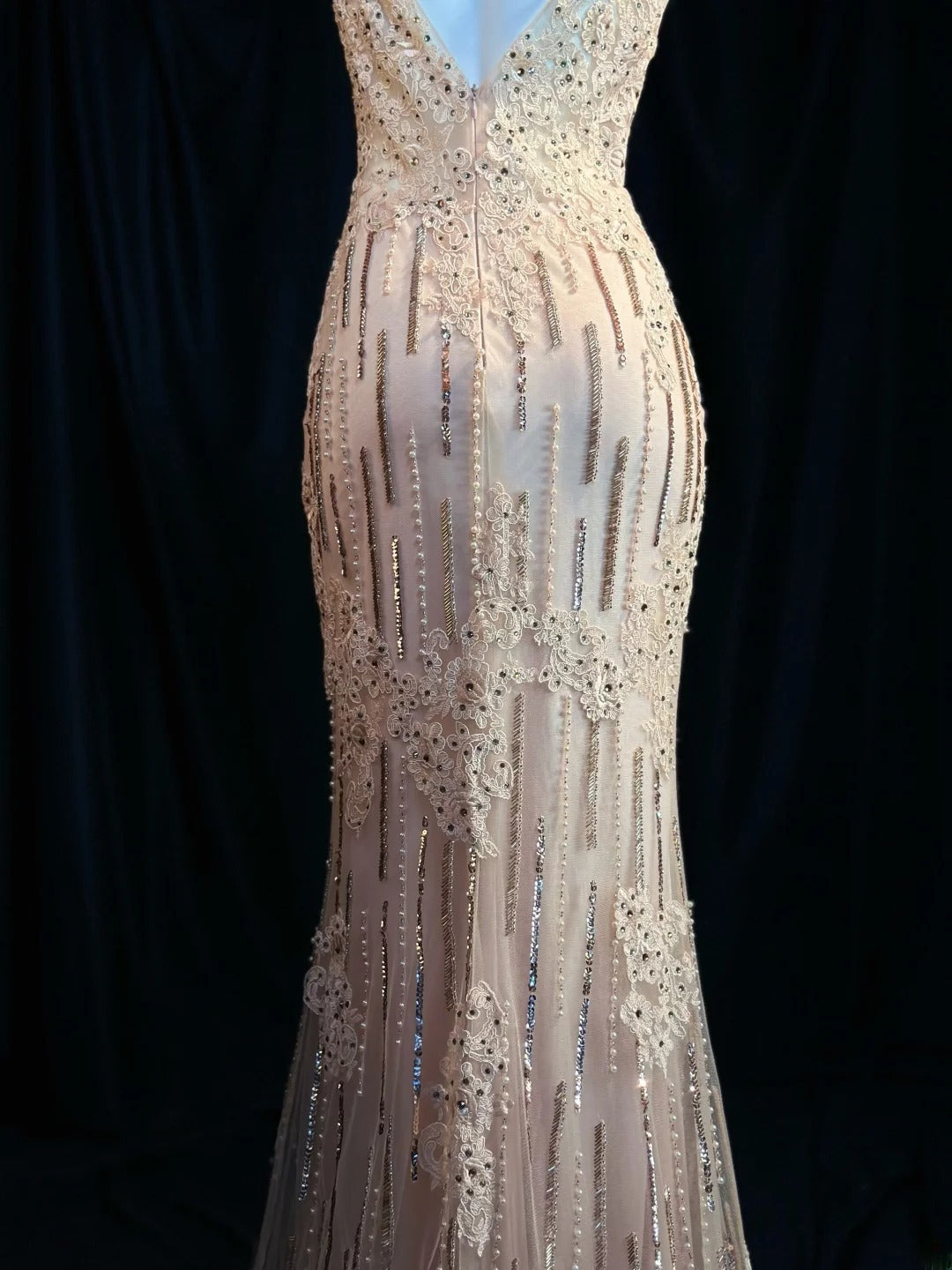 Vintage Prom Dresses Mermaid V Neck Light Pink Lace 1950s Retro Classy Party Formal Outfits RB6232