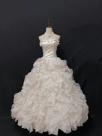 Princess Vibes Ball Gown Strapless Chiffon Long With Tiered Layers Quince Dress inspo Quinceanera Dresses Sweet 16 Outfit RB7871