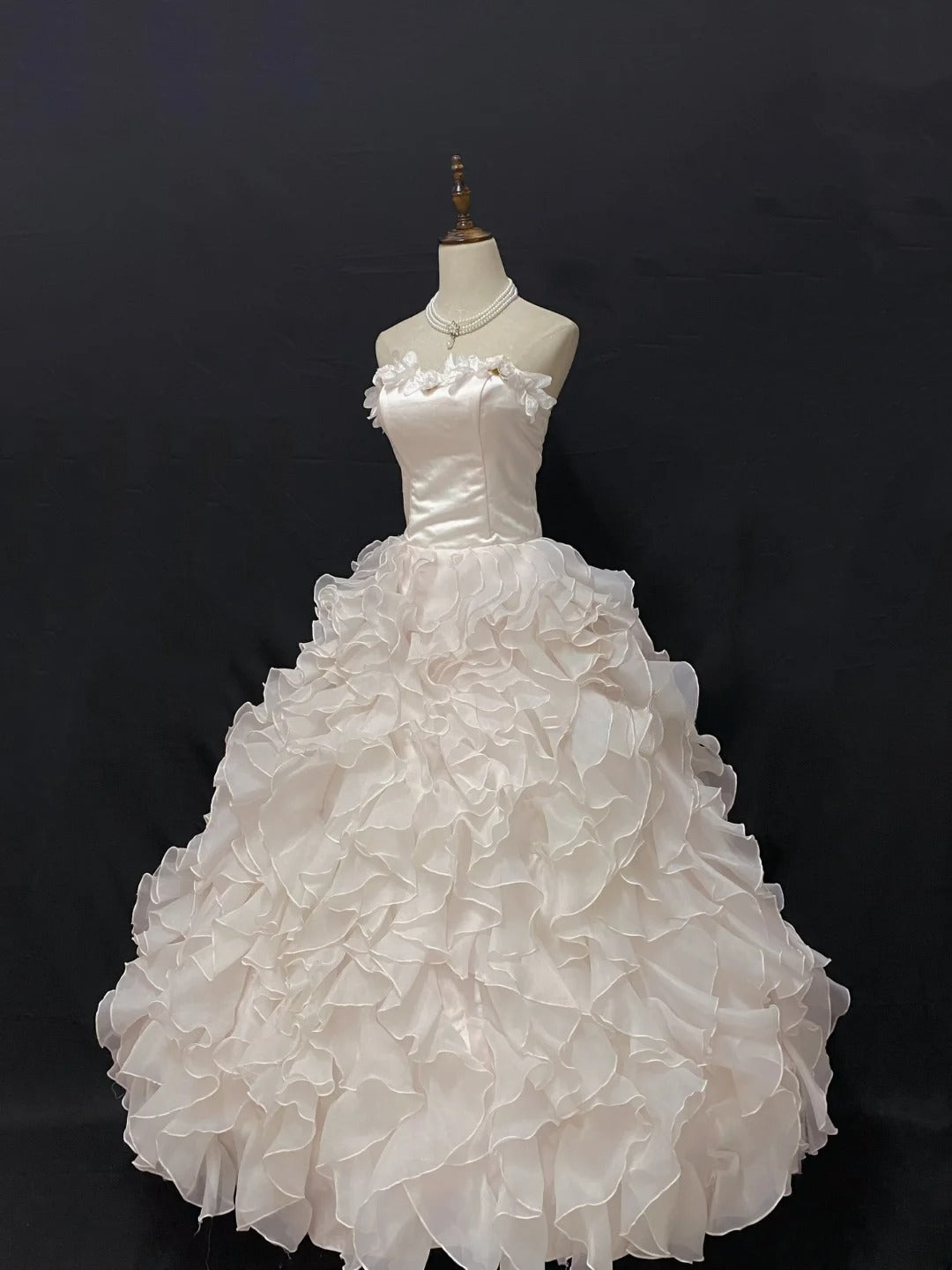 Princess Vibes Ball Gown Strapless Chiffon Long With Tiered Layers Quince Dress inspo Quinceanera Dresses Sweet 16 Outfit RB7871