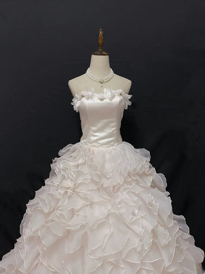 Princess Vibes Ball Gown Strapless Chiffon Long With Tiered Layers Quince Dress inspo Quinceanera Dresses Sweet 16 Outfit RB7871