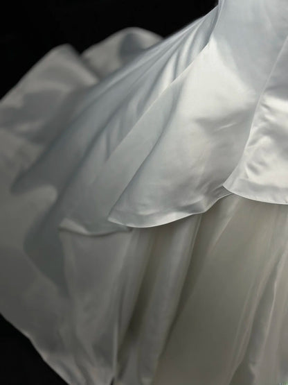Sparkly Prom Dresses Mermaid Scoop Neck White Satin Tulle With Beads Long Party Formal Outfits RB6233