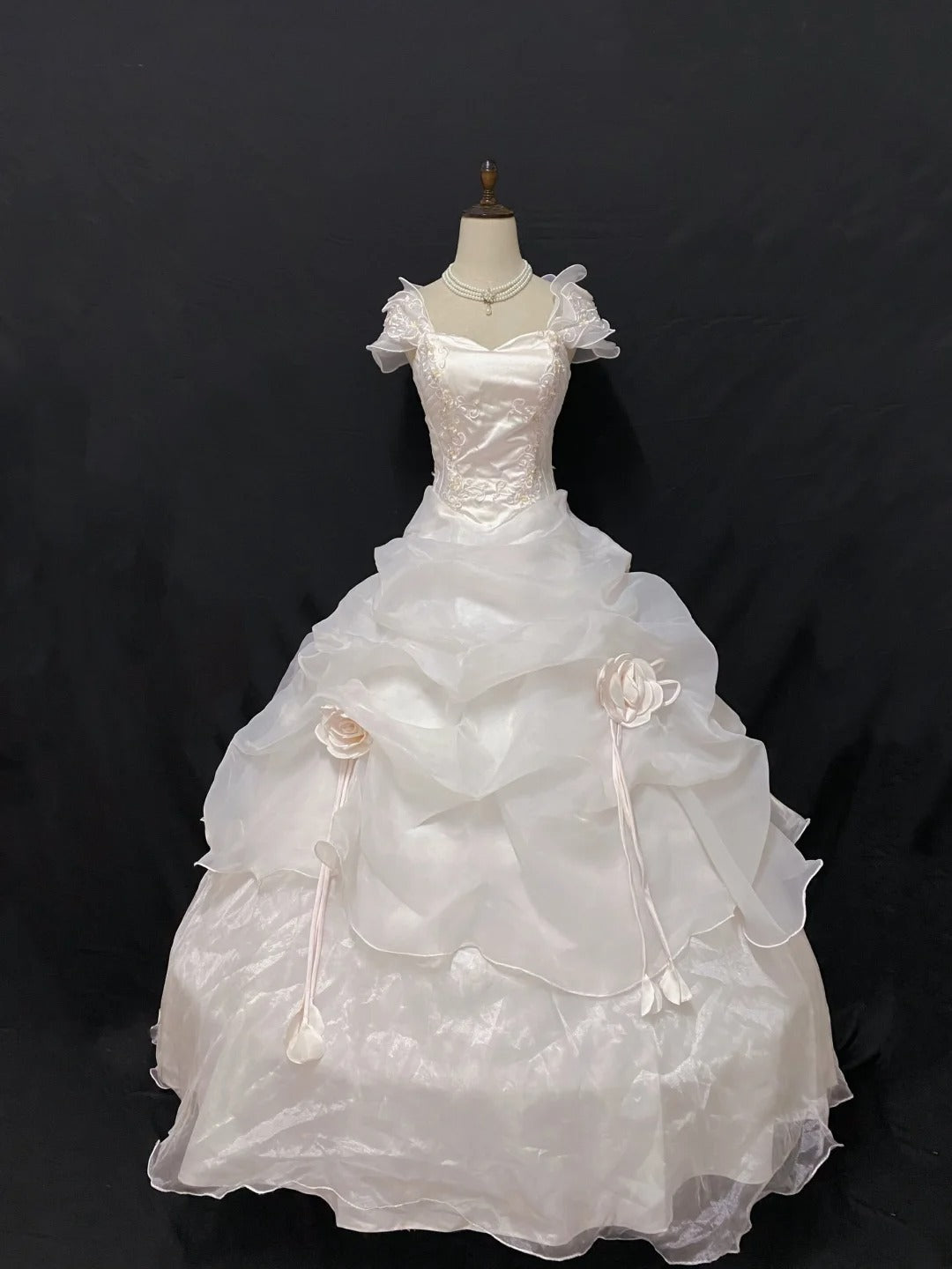 Princess Vibes Ball Gown Sweetheart Light Pink Long With Tiered Flowers Quince Dress inspo Quinceanera Dresses Sweet 16 Outfit RB7874