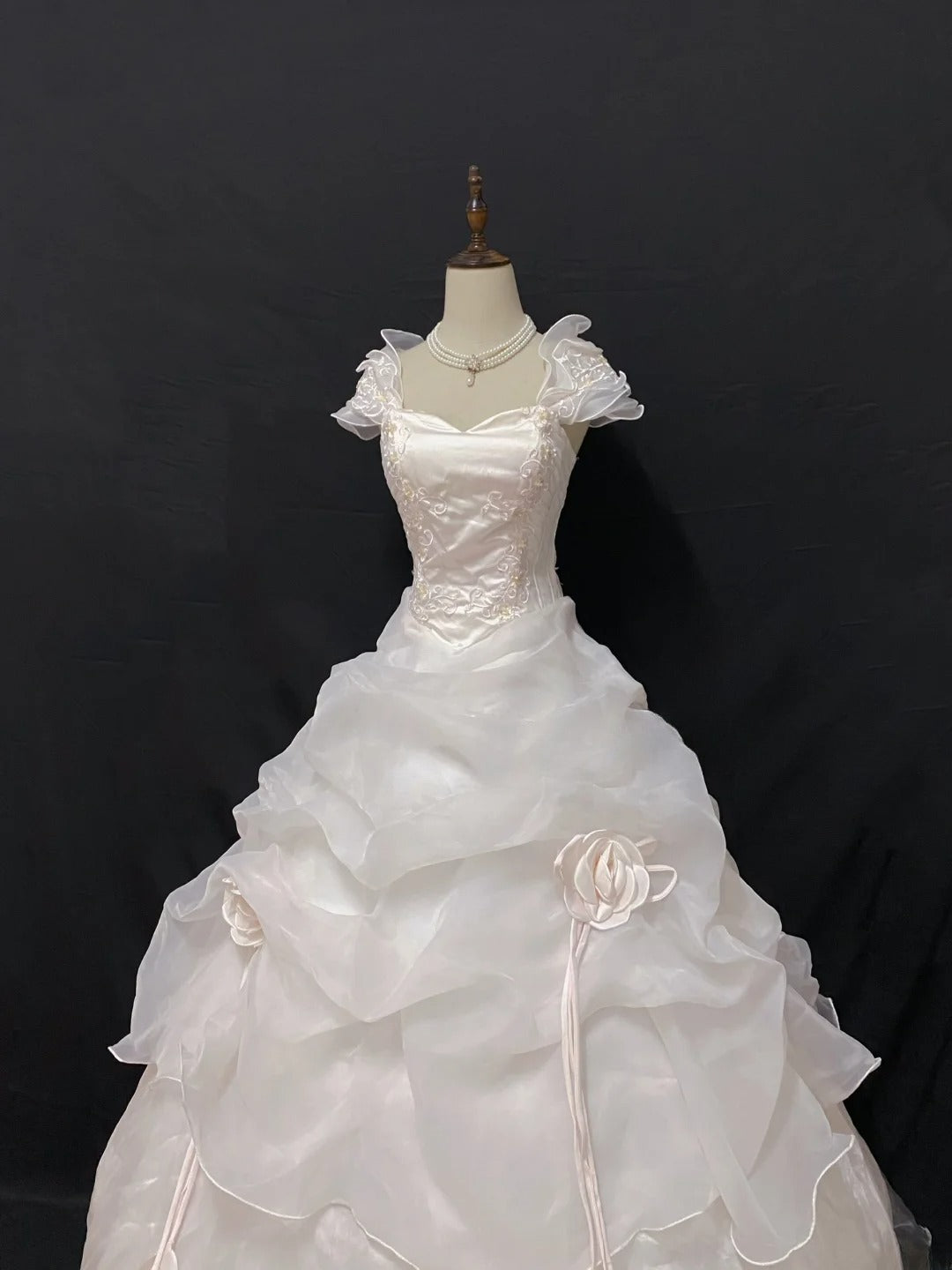 Princess Vibes Ball Gown Sweetheart Light Pink Long With Tiered Flowers Quince Dress inspo Quinceanera Dresses Sweet 16 Outfit RB7874
