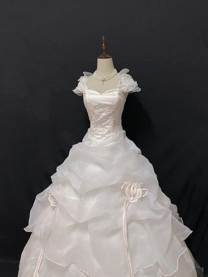 Princess Vibes Ball Gown Sweetheart Light Pink Long With Tiered Flowers Quince Dress inspo Quinceanera Dresses Sweet 16 Outfit RB7874