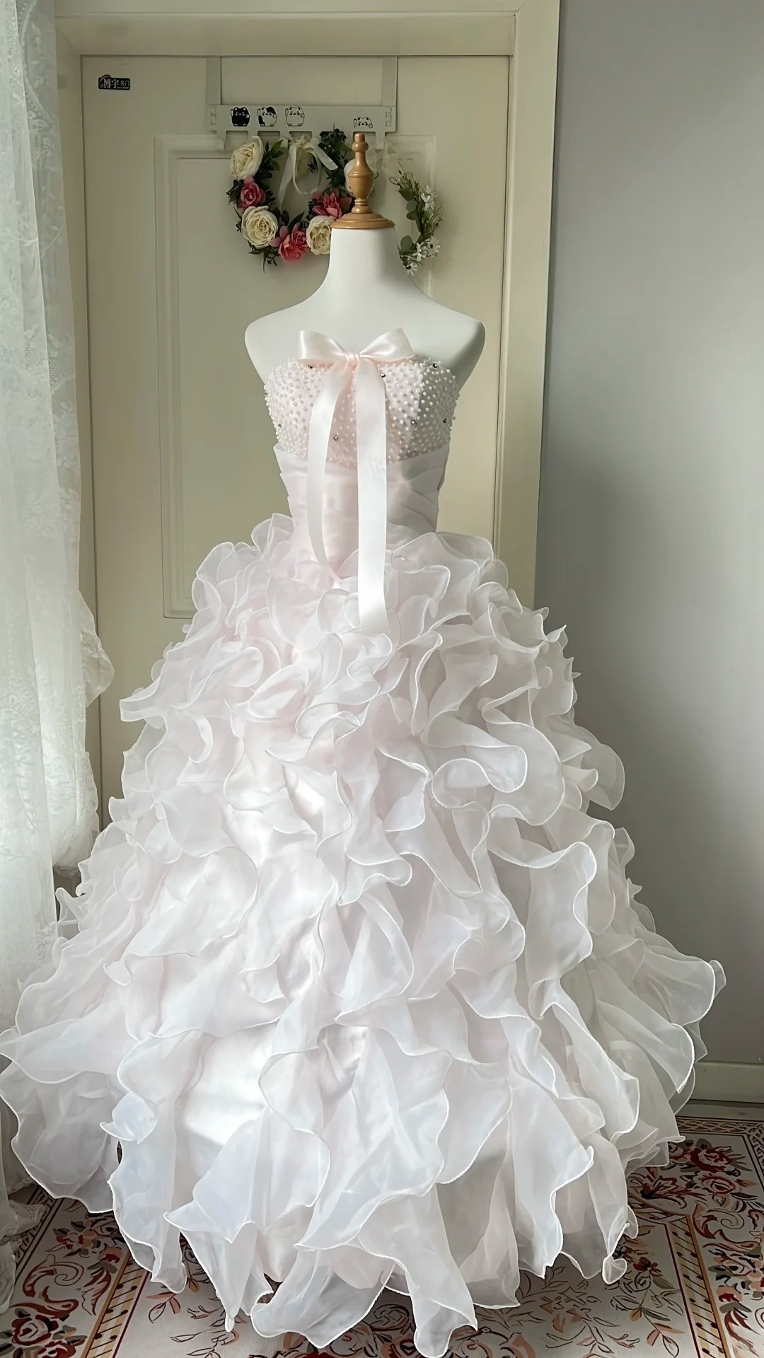 Sweet 15 Dress Quinceanera Dresses Ball Gown Sweetheart Light Pink With Tiered Layers Long 16th Birthday Outfits RC0741