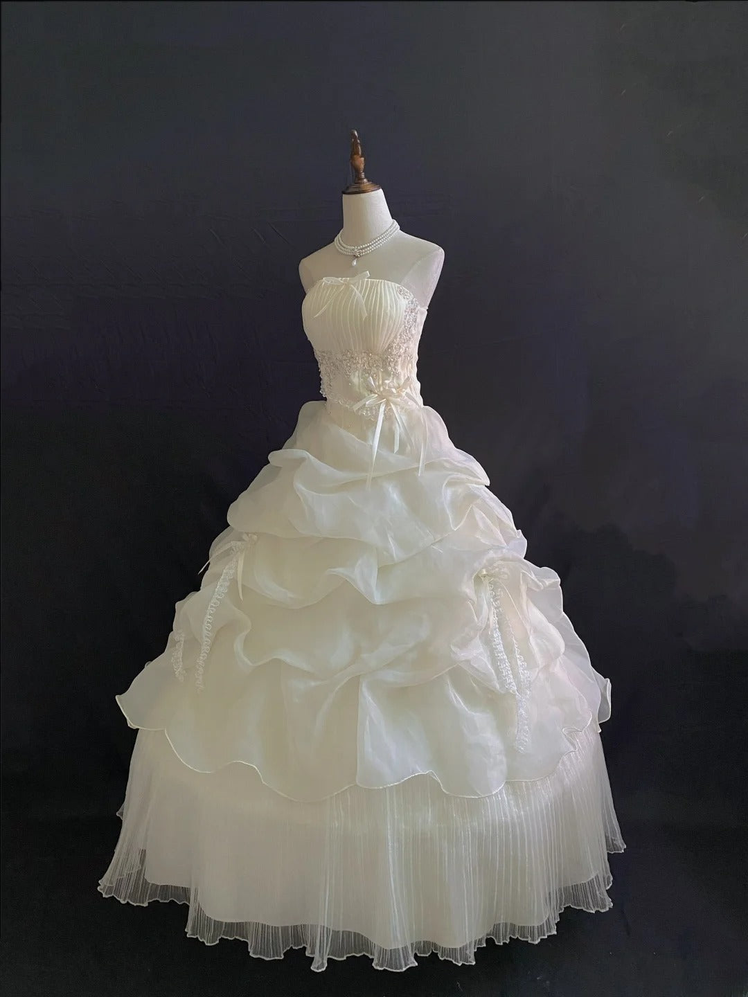 Princess Vibes Ball Gown Sweetheart Organza Long With Tiered Ruffled Corset Fitted Back Quince Dress inspo Quinceanera Dresses Sweet 16 Outfit RB7878