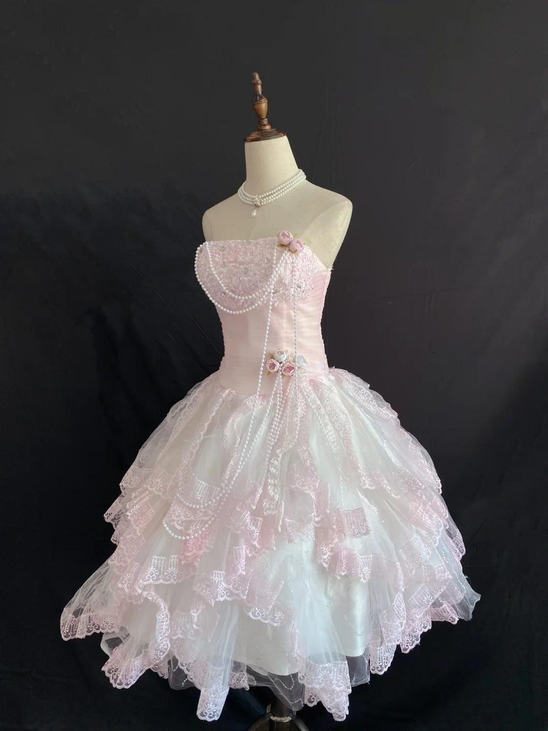 Cute Homecoming Dresses Ball Gown Strapless Pink 16th Birthday Cocktail Dress Ideas Outfits RB7885
