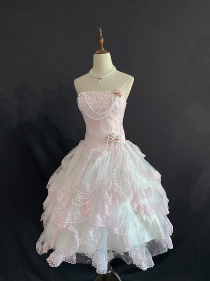 Cute Homecoming Dresses Ball Gown Strapless Pink 16th Birthday Cocktail Dress Ideas Outfits RB7885