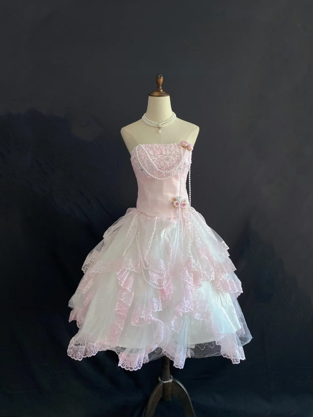 Cute Homecoming Dresses Ball Gown Strapless Pink 16th Birthday Cocktail Dress Ideas Outfits RB7885