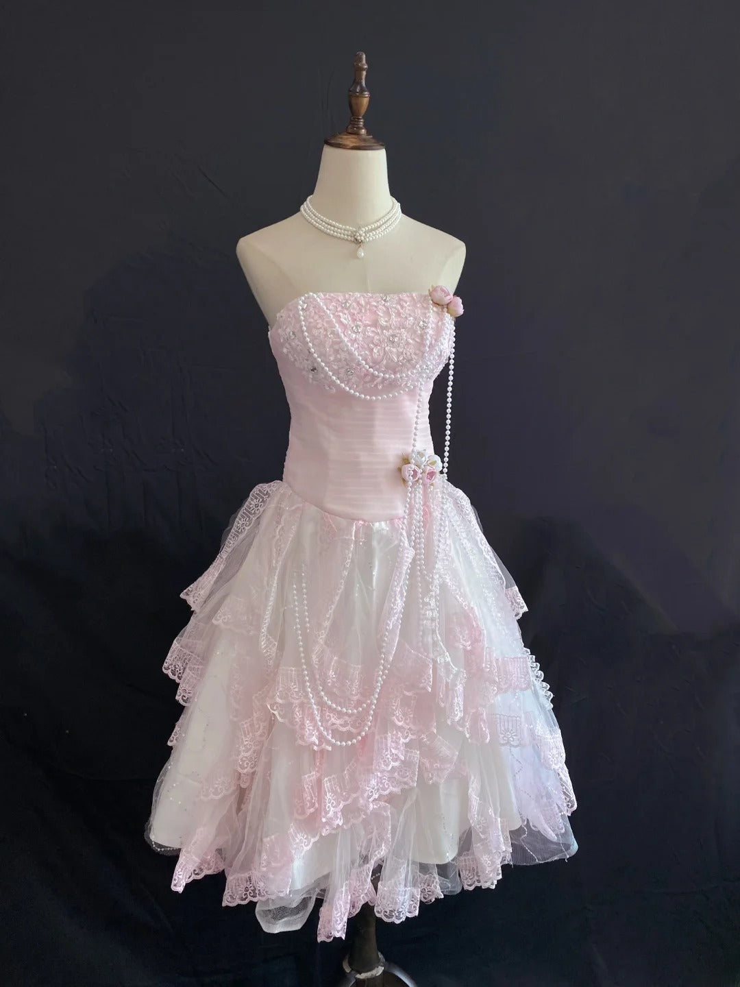 Cute Homecoming Dresses Ball Gown Strapless Pink 16th Birthday Cocktail Dress Ideas Outfits RB7885