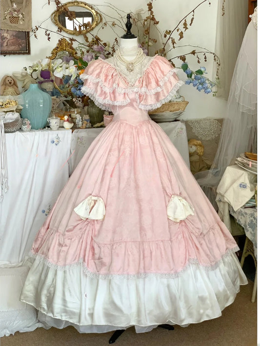 Sweet 16 Ballkleid mit V-Ausschnitt in Pink mit Spitze und Blumen RB9432