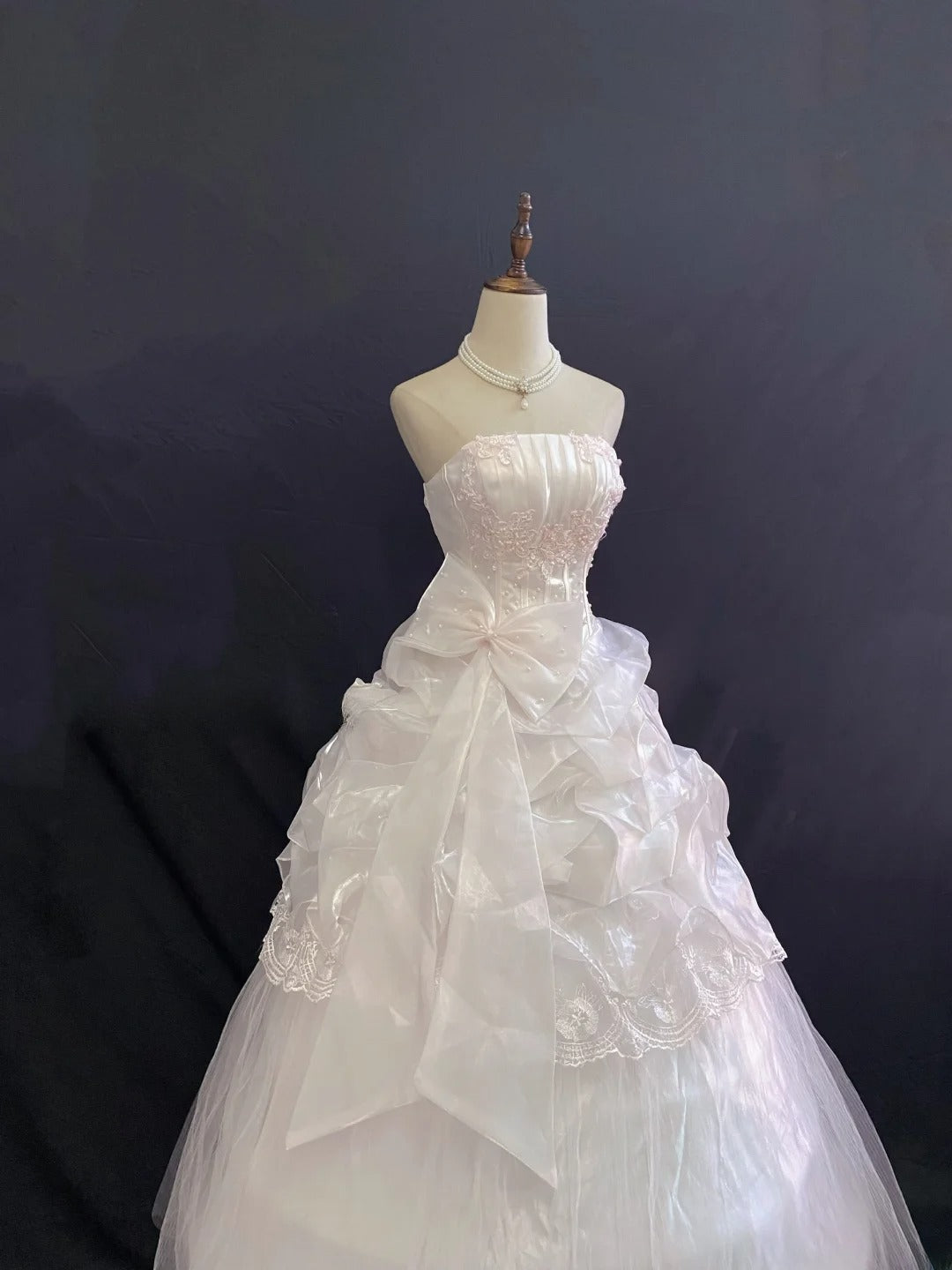 Princess Vibes Ball Gown Strapless Pink Tulle Long With Ruffled Tiered Quince Dress inspo Quinceanera Dresses Sweet 16 Outfit RB7886
