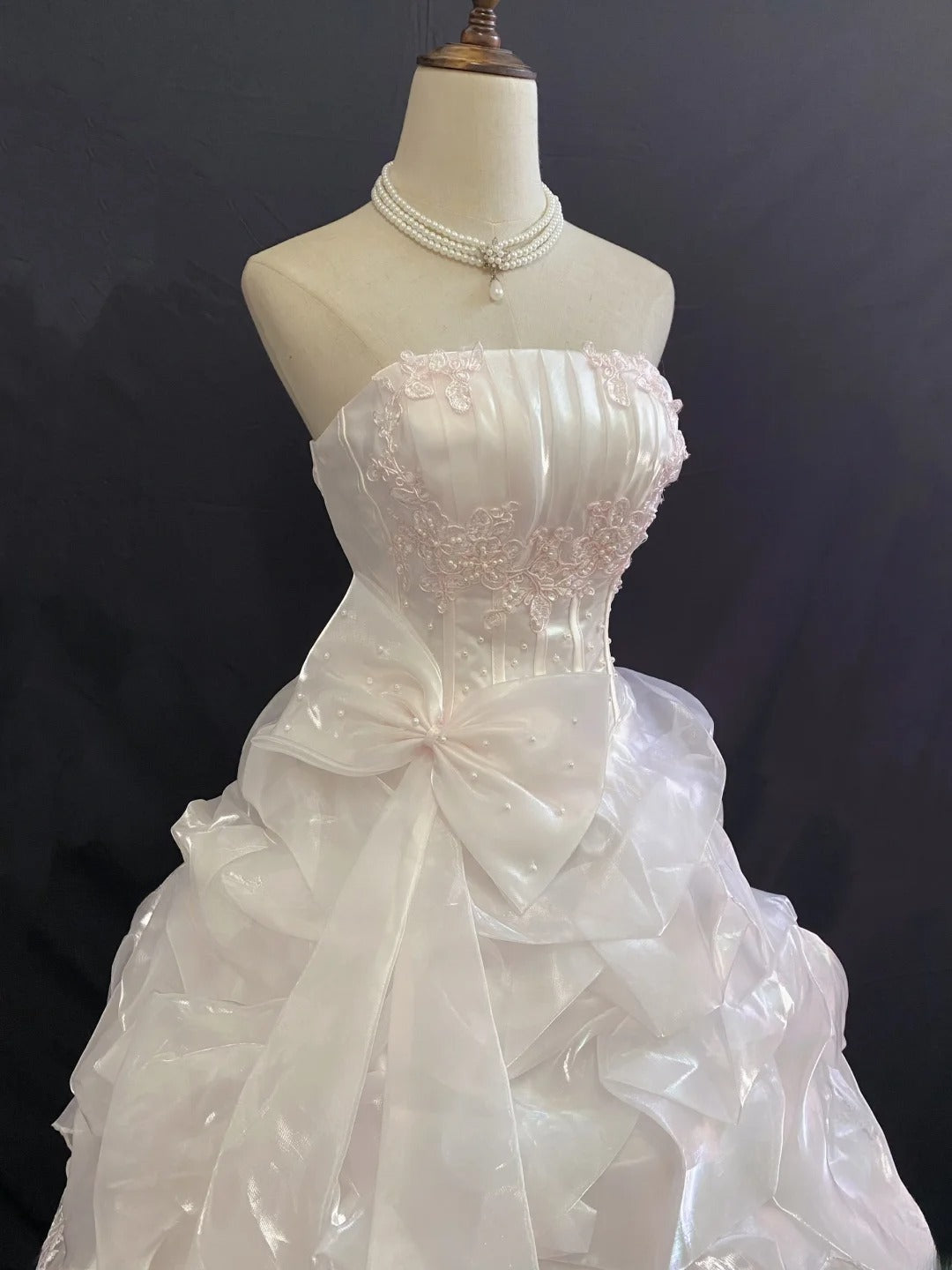 Princess Vibes Ball Gown Strapless Pink Tulle Long With Ruffled Tiered Quince Dress inspo Quinceanera Dresses Sweet 16 Outfit RB7886