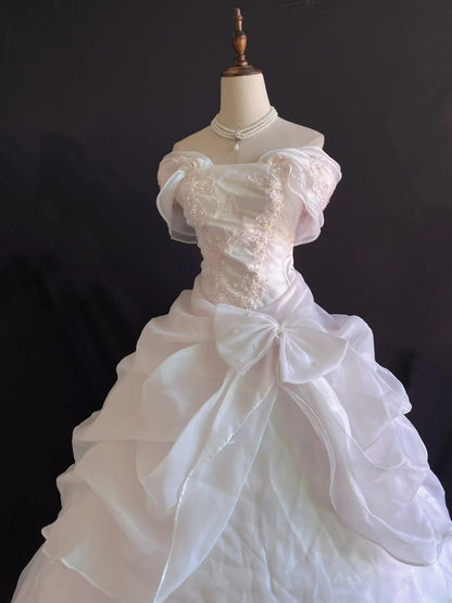 Sweety Ball Gown Off The Shoulder Light Pink Organza Long With Lace Quince Dress inspo Quinceanera Dresses Sweet 16 Outfit RB7889
