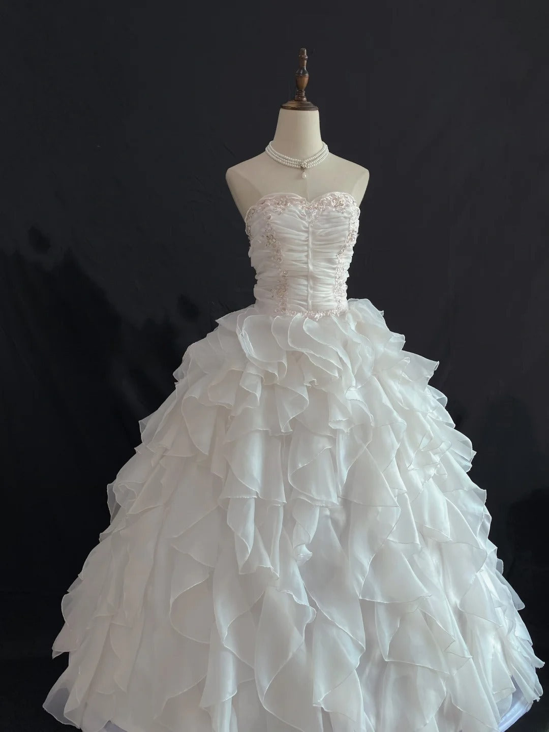 Sweety Ball Gown Sweetheart Light Pink Chiffon Long With Lace Tier Layers Quince Dress inspo Quinceanera Dresses Sweet 16 Outfit RB7890
