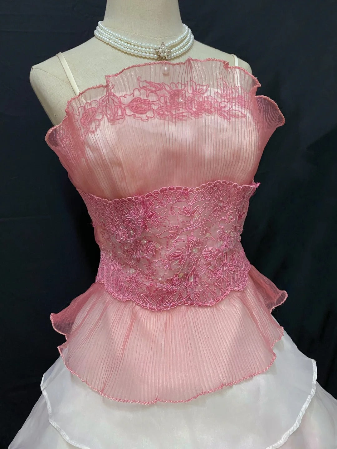 Princesses Ball Gown Spaghetti Straps Pink Chiffon Long With Tiered Layers Quince Dress inspo Quinceanera Dresses Formal 18th Birthday Outfit RB7905