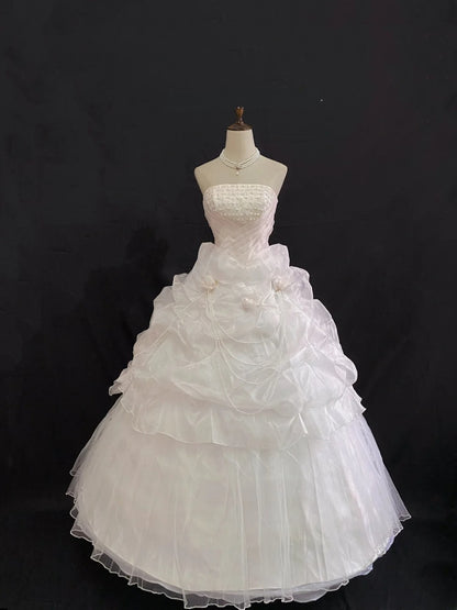Aesthetic Ball Gown Strapless Pink Tulle Long With Beading Quince Dress inspo Quinceanera Dresses Formal 18th Birthday Outfit RB7906