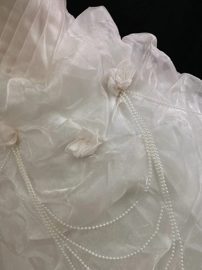 Aesthetic Ball Gown Strapless Pink Tulle Long With Beading Quince Dress inspo Quinceanera Dresses Formal 18th Birthday Outfit RB7906