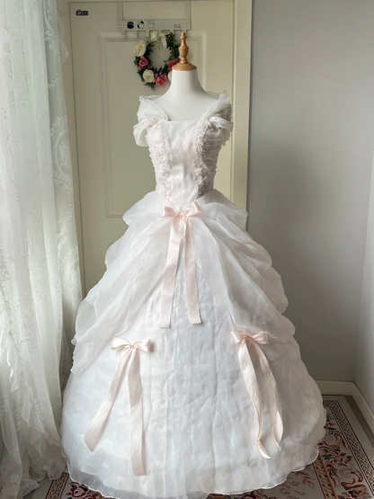 Ideen für Sweet-16-Kleider Ballkleid trägerlos mit Spitzen-Schleife rosa Ballkleid Sweet Sixteen 16. Geburtstag Kleider RC0769