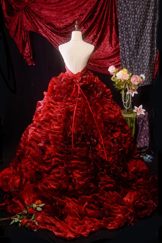Wunderschönes rotes Ballkleid mit herzförmigem Ausschnitt, Quinceanera-Kleid mit Blumen für Sweet 15, 15 Anos Kleid, formelles Outfit RB8627