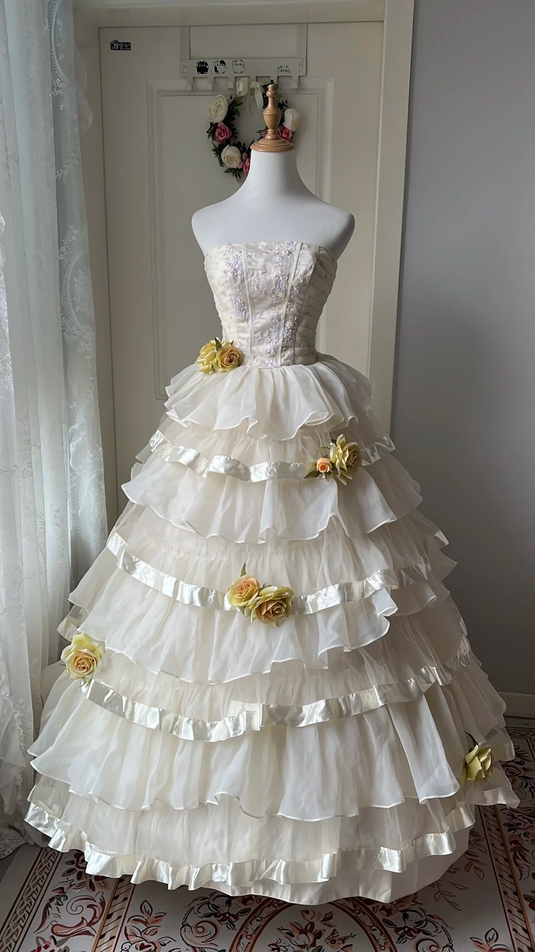Ideen für Sweet 16 Ballkleider, trägerlos, Spitze mit gestuften Lagen, Ballkleid, 16. Geburtstag, Kleider RC0779