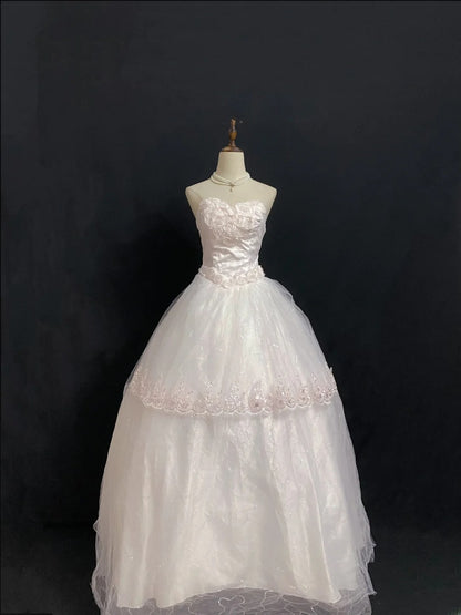 Princesses Ball Gown Sweetheart Tulle Long With Appliqued Lace Quince Dress inspo Quinceanera Dresses Formal 16th Birthday Outfit RB7930