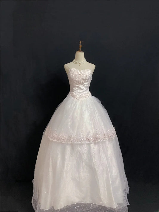 Princesses Ball Gown Sweetheart Tulle Long With Appliqued Lace Quince Dress inspo Quinceanera Dresses Formal 16th Birthday Outfit RB7930