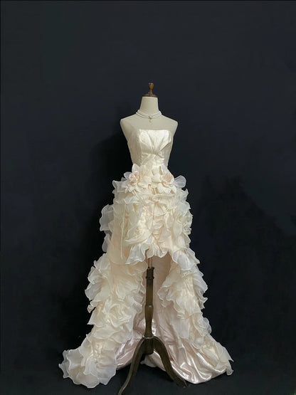 Princesses Ball Gown Strapless High Low With Tiered Layers Prom Quince Dress inspo Quinceanera Dresses Formal 16th Birthday Outfit RB7931