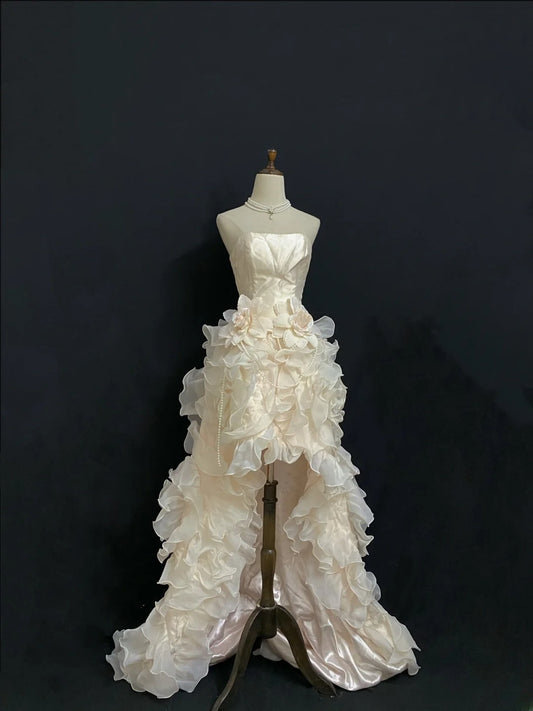 Princesses Ball Gown Strapless High Low With Tiered Layers Prom Quince Dress inspo Quinceanera Dresses Formal 16th Birthday Outfit RB7931