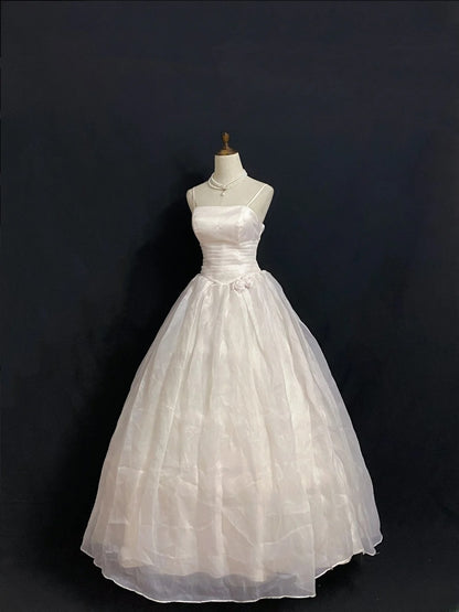 Aesthetic Ball Gown Spaghetti Straps Light Pearl Pink Long With 3D Flowers Long Quince Dress Quinceanera Dresses Formal Birthday Outfits RB7936