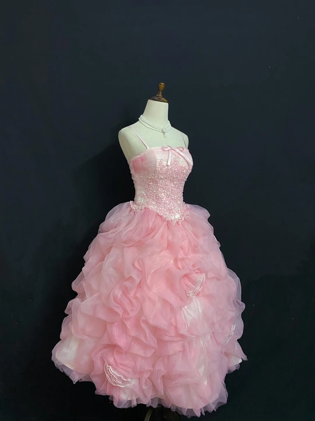 Cute Homecoming Dresses Ball Gown Tea Length Spaghetti Straps Pink Birthday Cocktail Dress Ideas Outfits RB7939